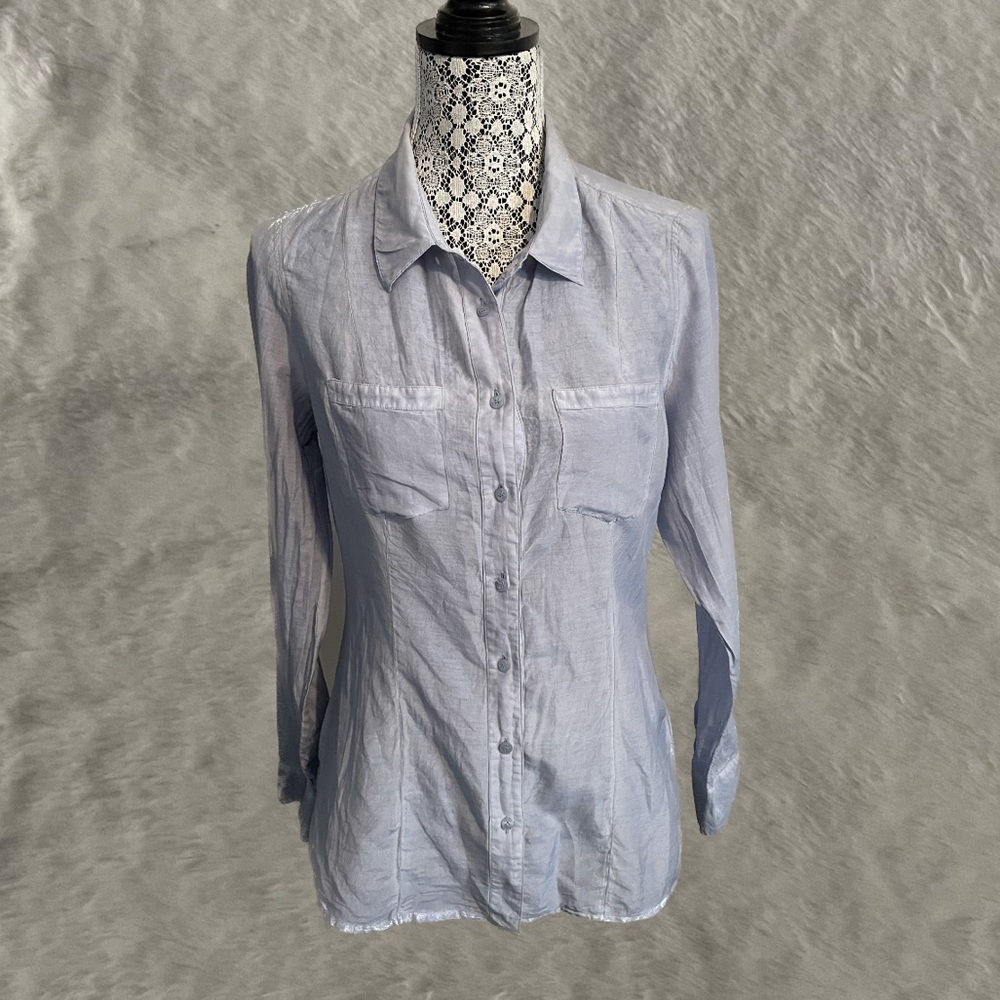 Guess Blue Button Down Blouse - Size M